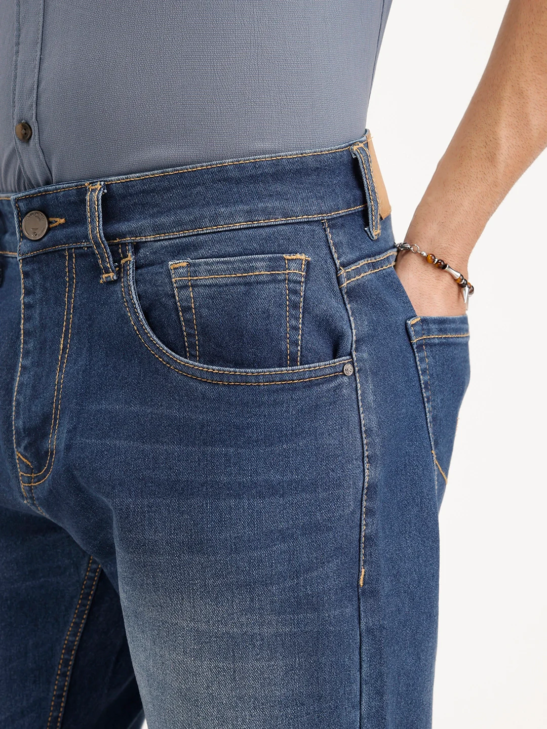 Faded Relaxed Fit Denim Jeans | Light Blue - Image 5