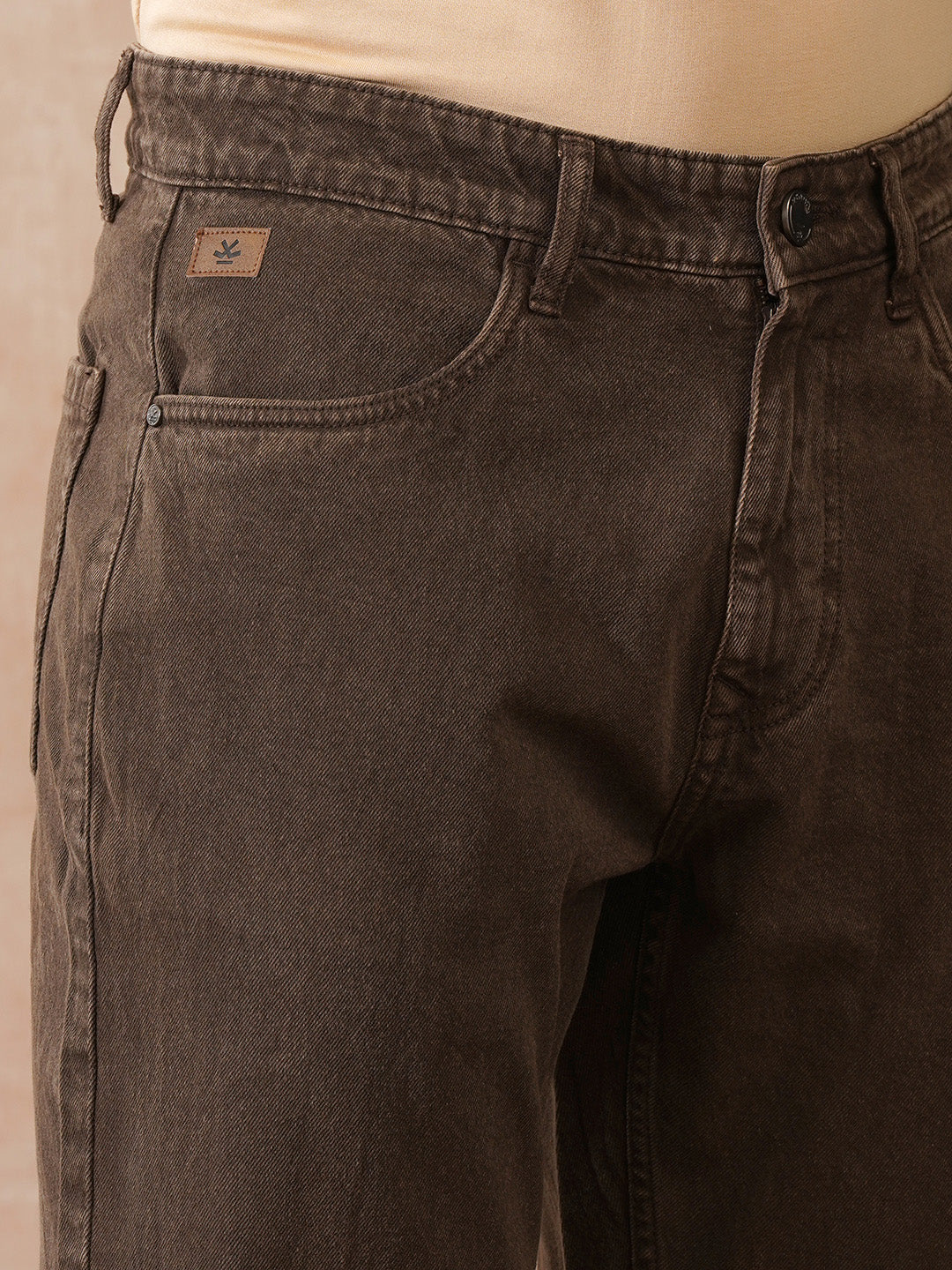 Faded Relaxed Fit Jeans | Brown - Image 5