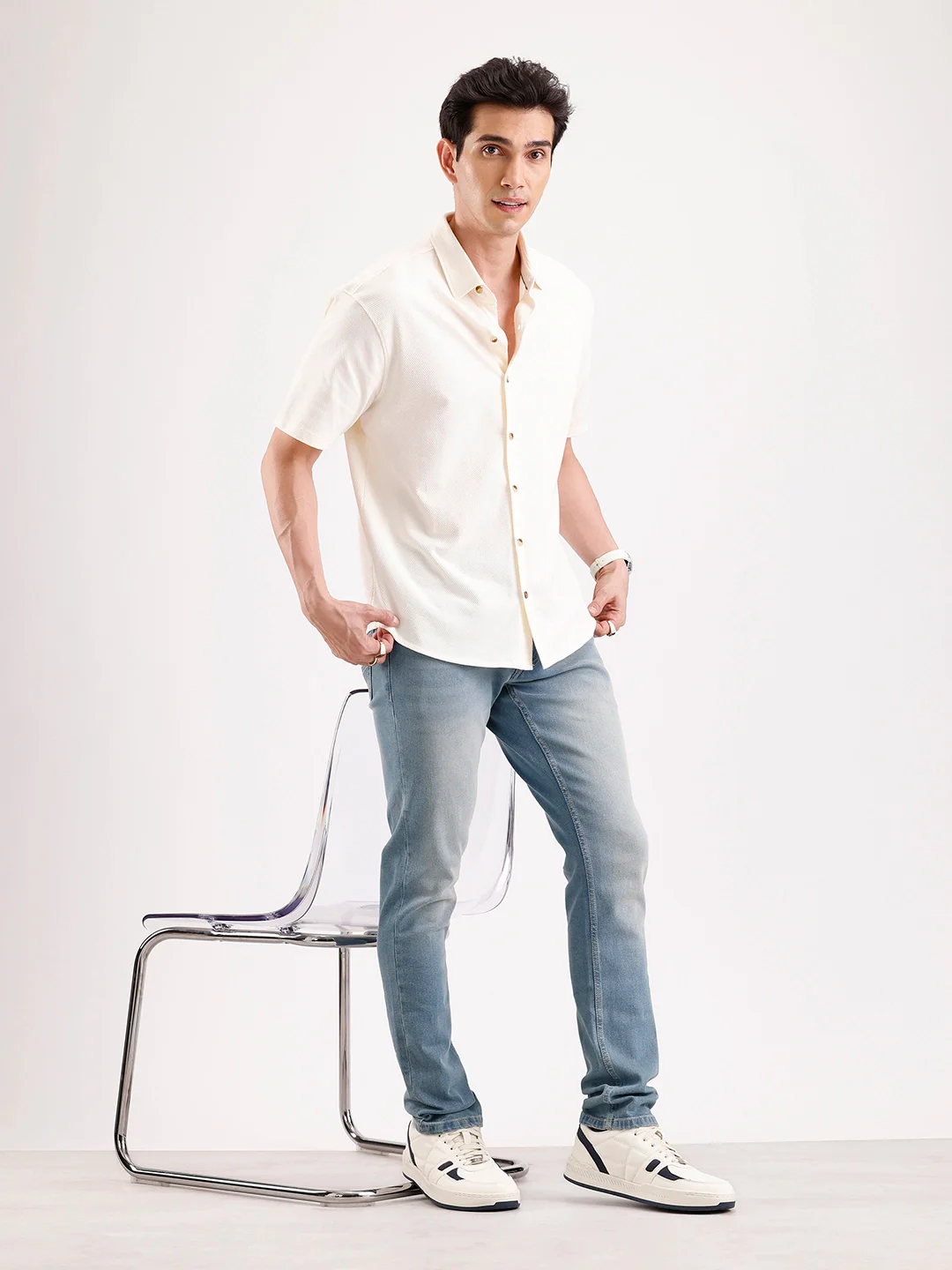 Faded Slim Fit Denim Jeans   |  Blue - Image 2