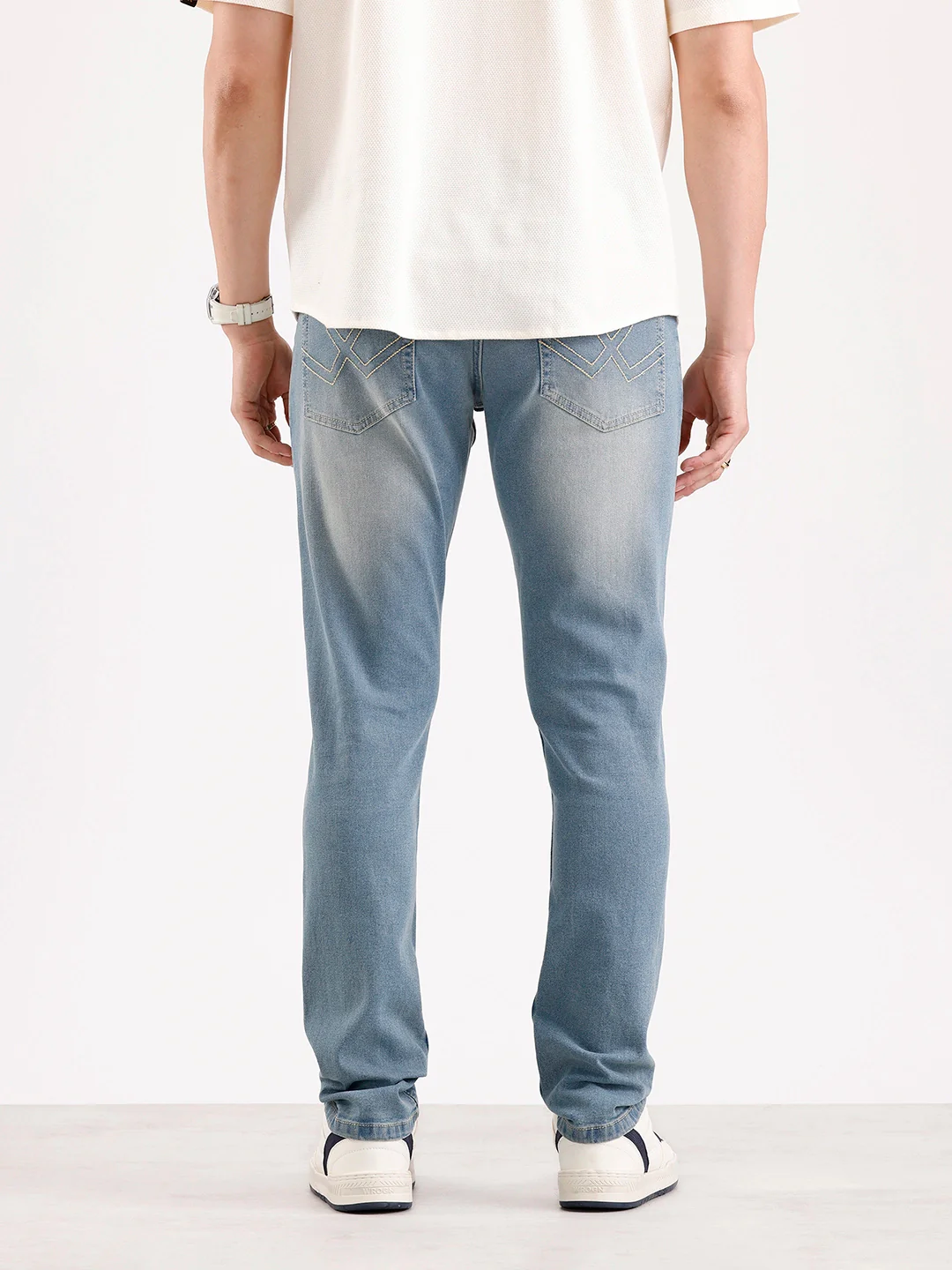 Faded Slim Fit Denim Jeans   |  Blue - Image 3