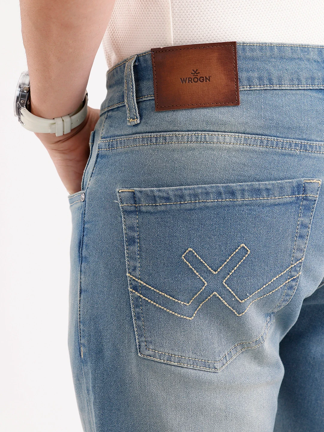 Faded Slim Fit Denim Jeans   |  Blue - Image 6