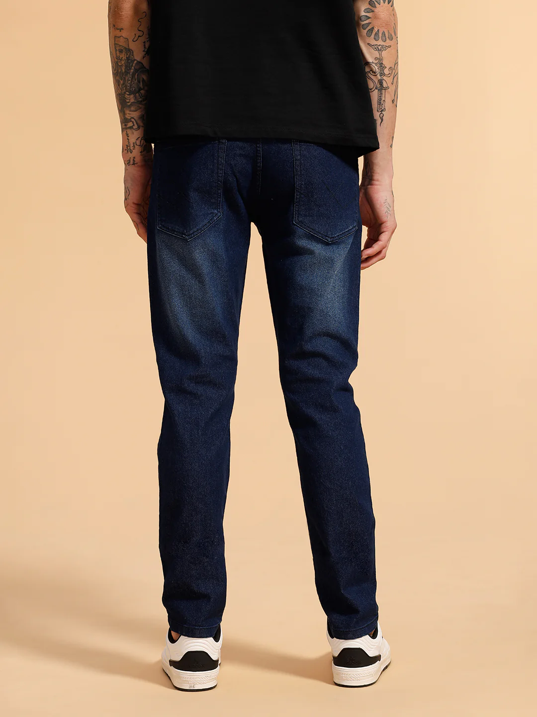 Faded Slim Fit Jeans | Dark Blue - Image 3