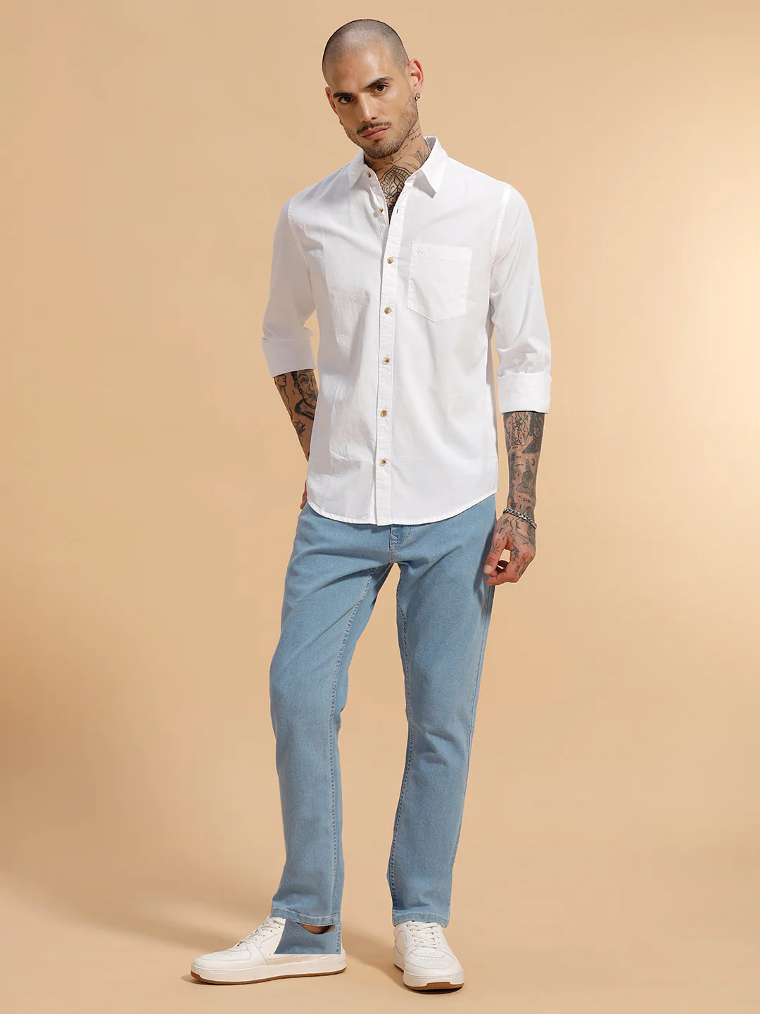 Faded Slim Fit Jeans | Light Blue - Image 2