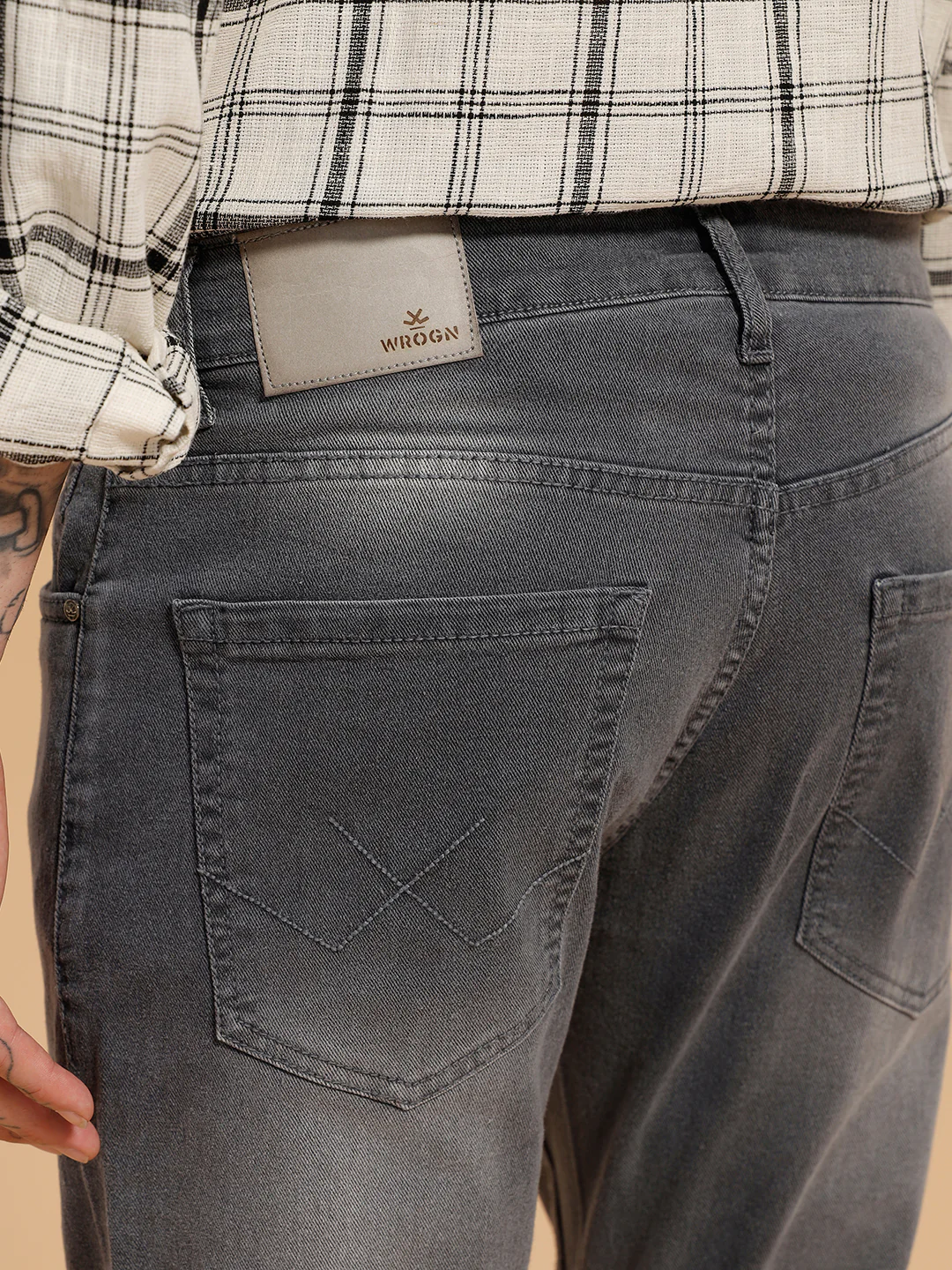 Faded Slim Fit Jeans | Light Grey - Image 4