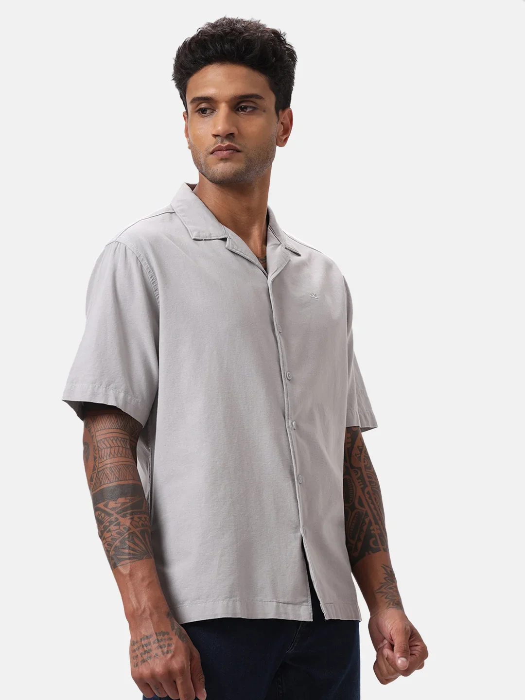 Fine Grey Resort Collar Shirt - Image 4