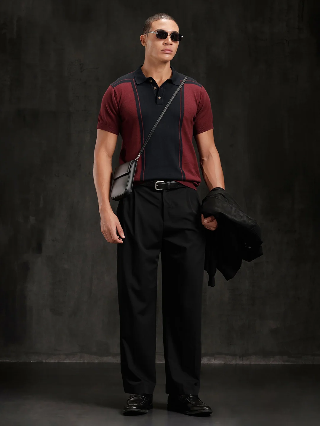 Flat Knit Slim Fit T-Shirt | Maroon - Image 2