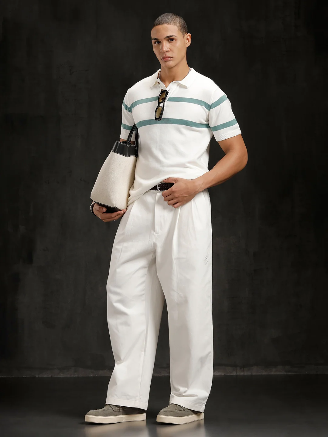 Flat Knit Slim Fit T-Shirt | Off White - Image 2