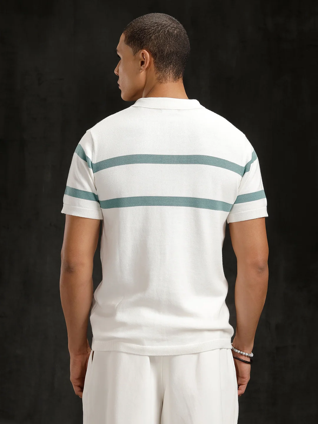 Flat Knit Slim Fit T-Shirt | Off White - Image 3