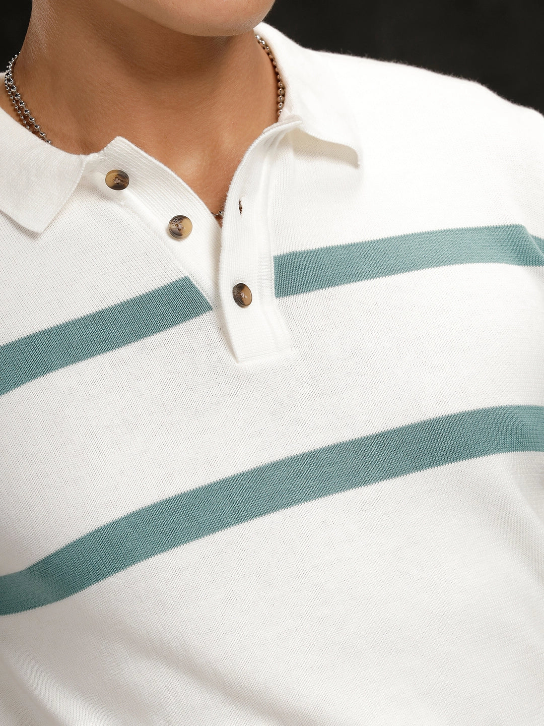 Flat Knit Slim Fit T-Shirt | Off White - Image 5