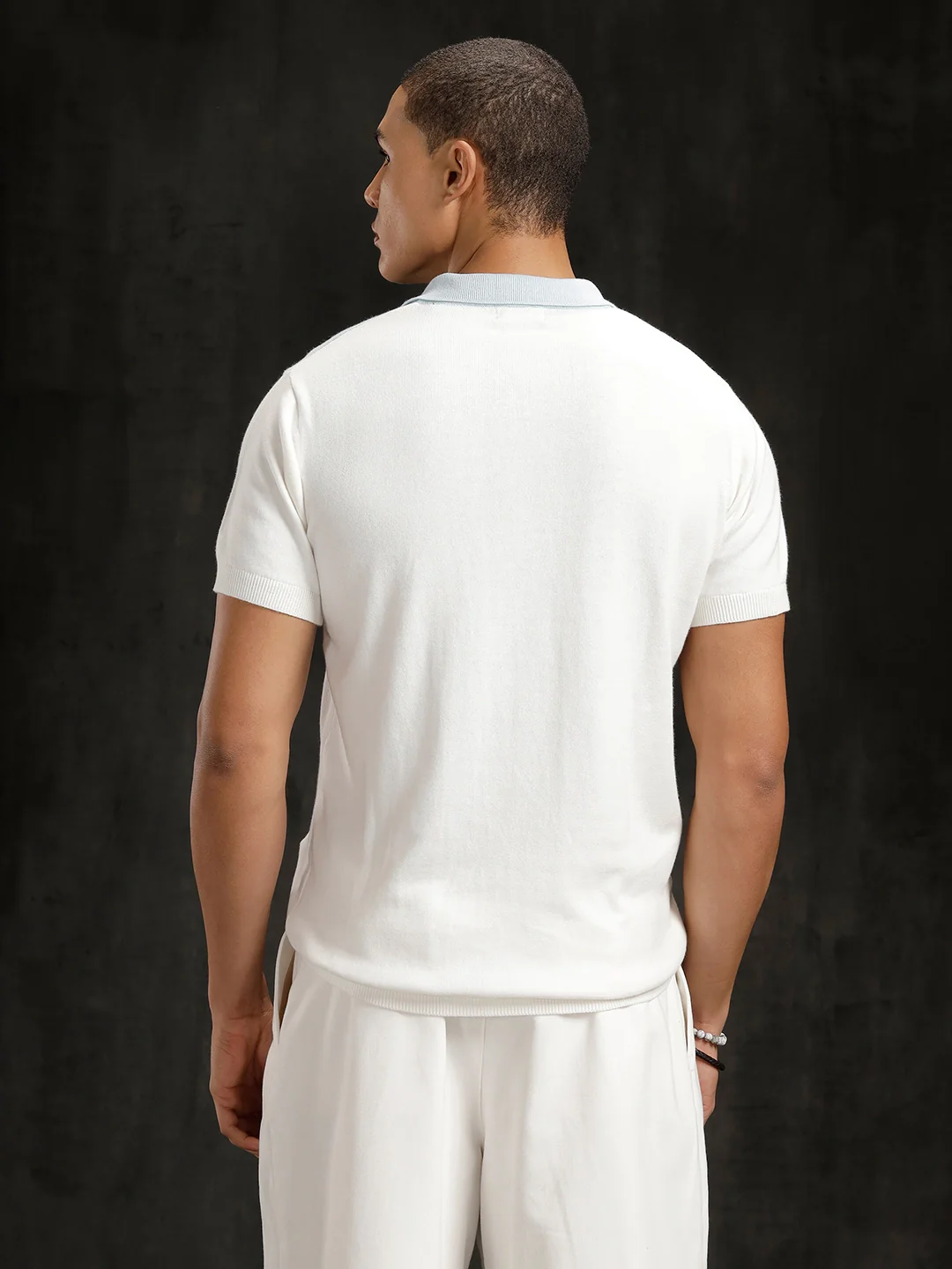 Flat Knit Slim Fit T-Shirt | Off White - Image 3