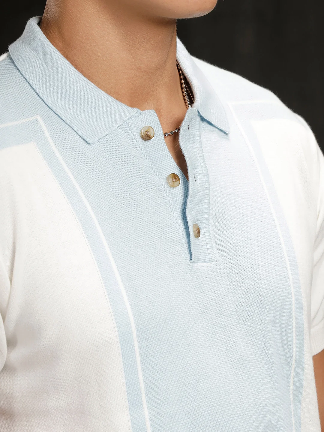 Flat Knit Slim Fit T-Shirt | Off White - Image 5
