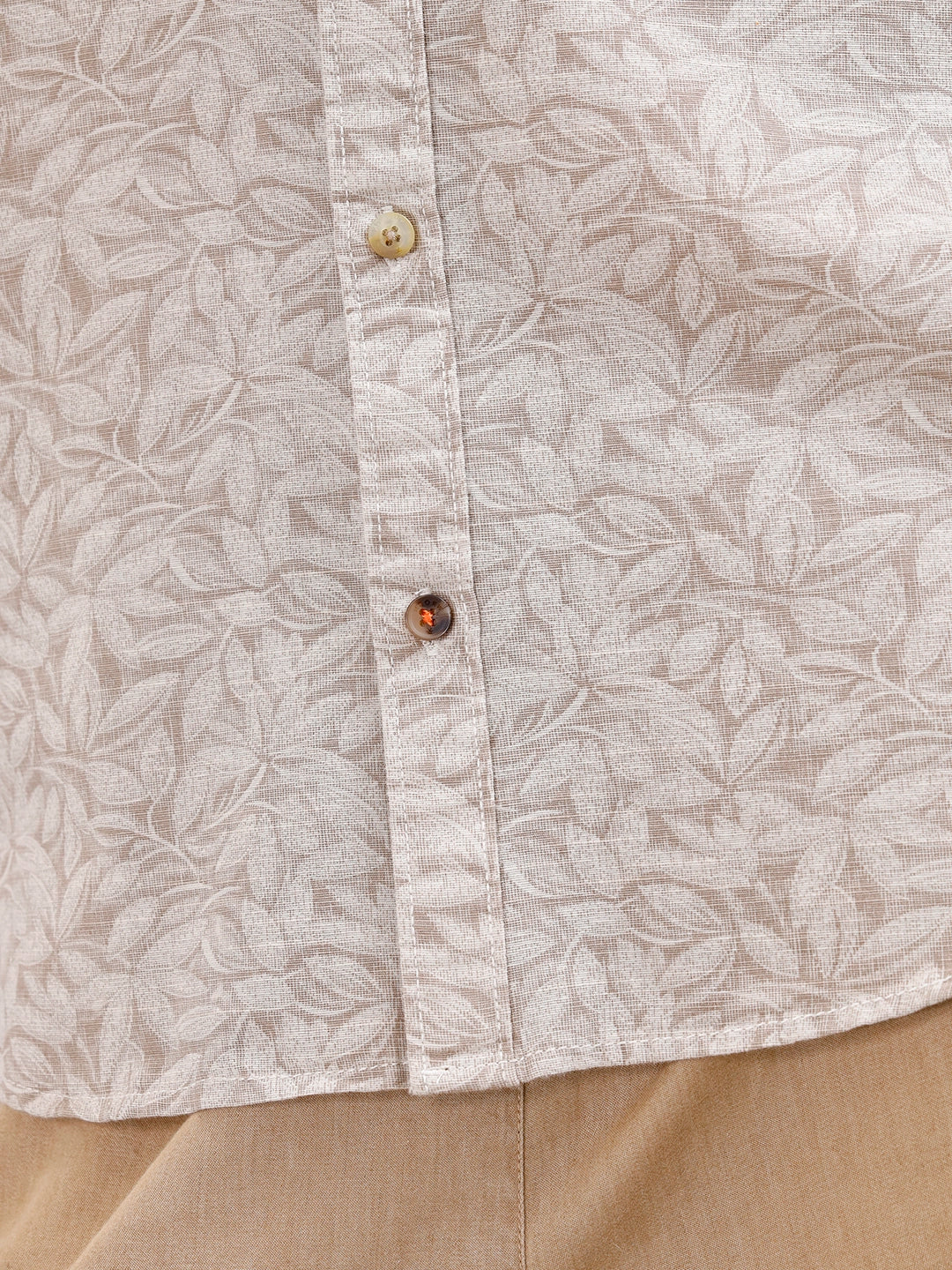 Floral Printed Slim Fit Men's Casual Shirt | Khaki - Image 5