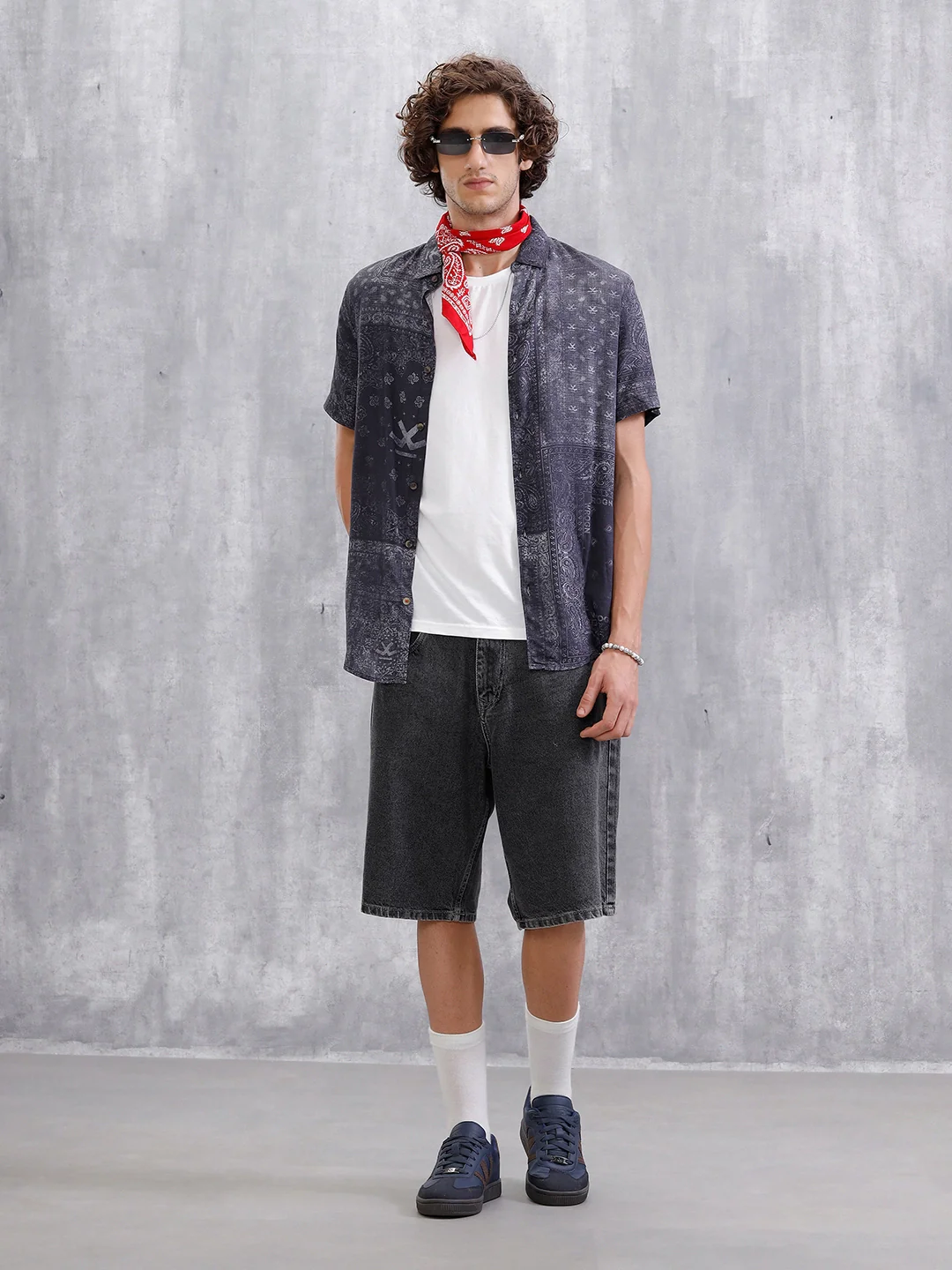 Fluid AOP Slim Fit Shirt | Black - Image 2