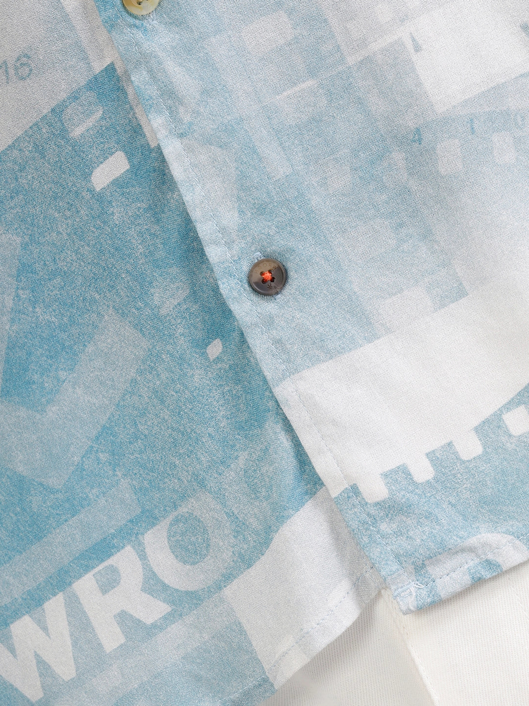 Fluid Viscose Shirt With Photo Reel Print  |  Blue - Image 5