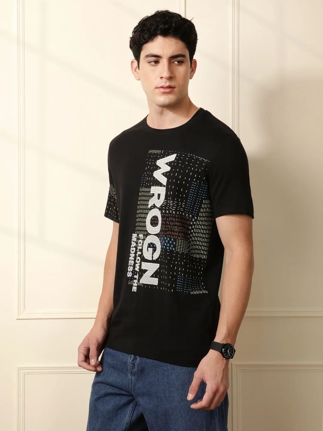 Follow the Madness Printed Black T-Shirt - Image 2