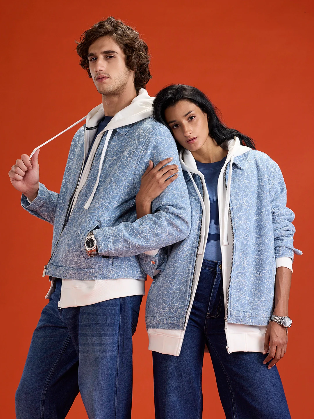 Frostwave Textured Zip Jacket | Blue - Image 2
