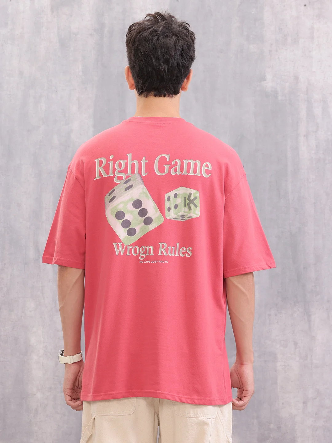 Game Inspired Graphic Printed Oversized Fit T-shirt | Red - Image 3