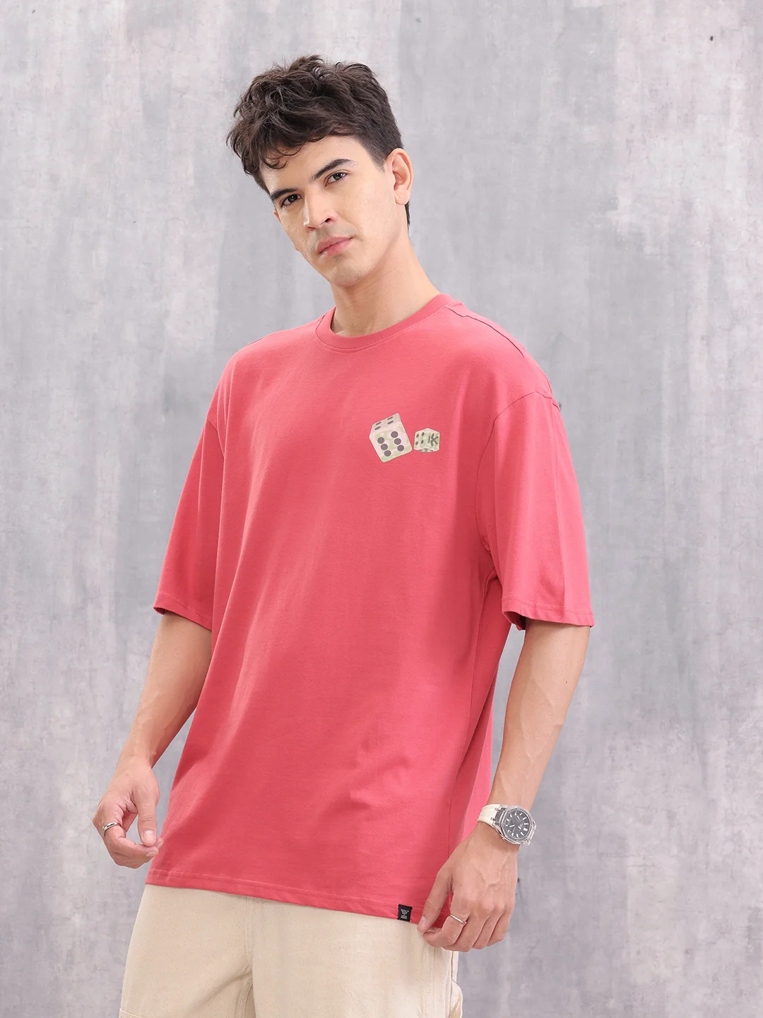Game Inspired Graphic Printed Oversized Fit T-shirt | Red - Image 4