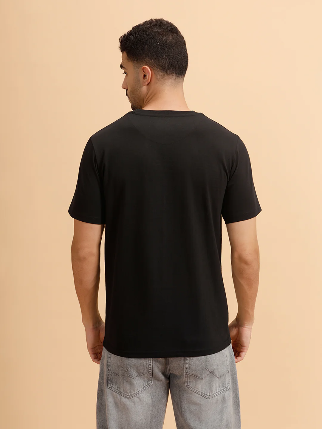 Glitched Logo Printed T-Shirt | Black - Image 3