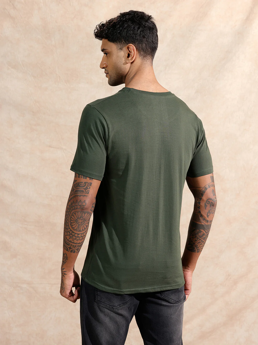 Glossy Gel Printed T-Shirt | Olive - Image 3