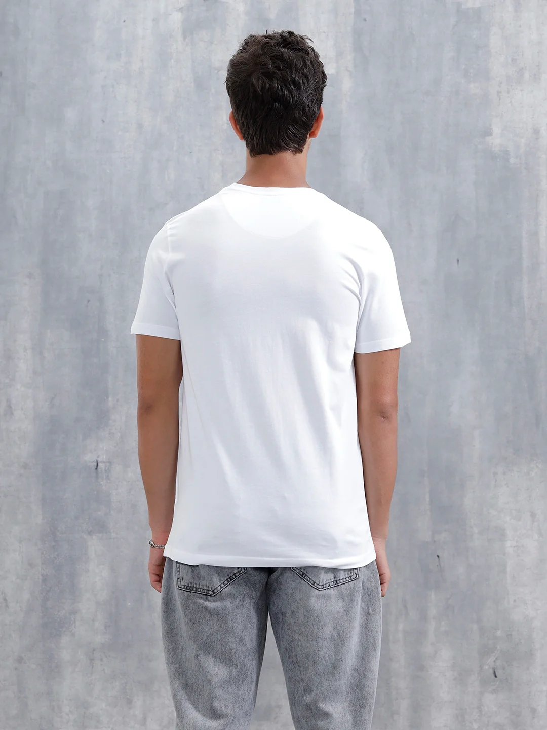 Graffiti Inspired Slim Fit Chest Graphic T-Shirt | White - Image 3