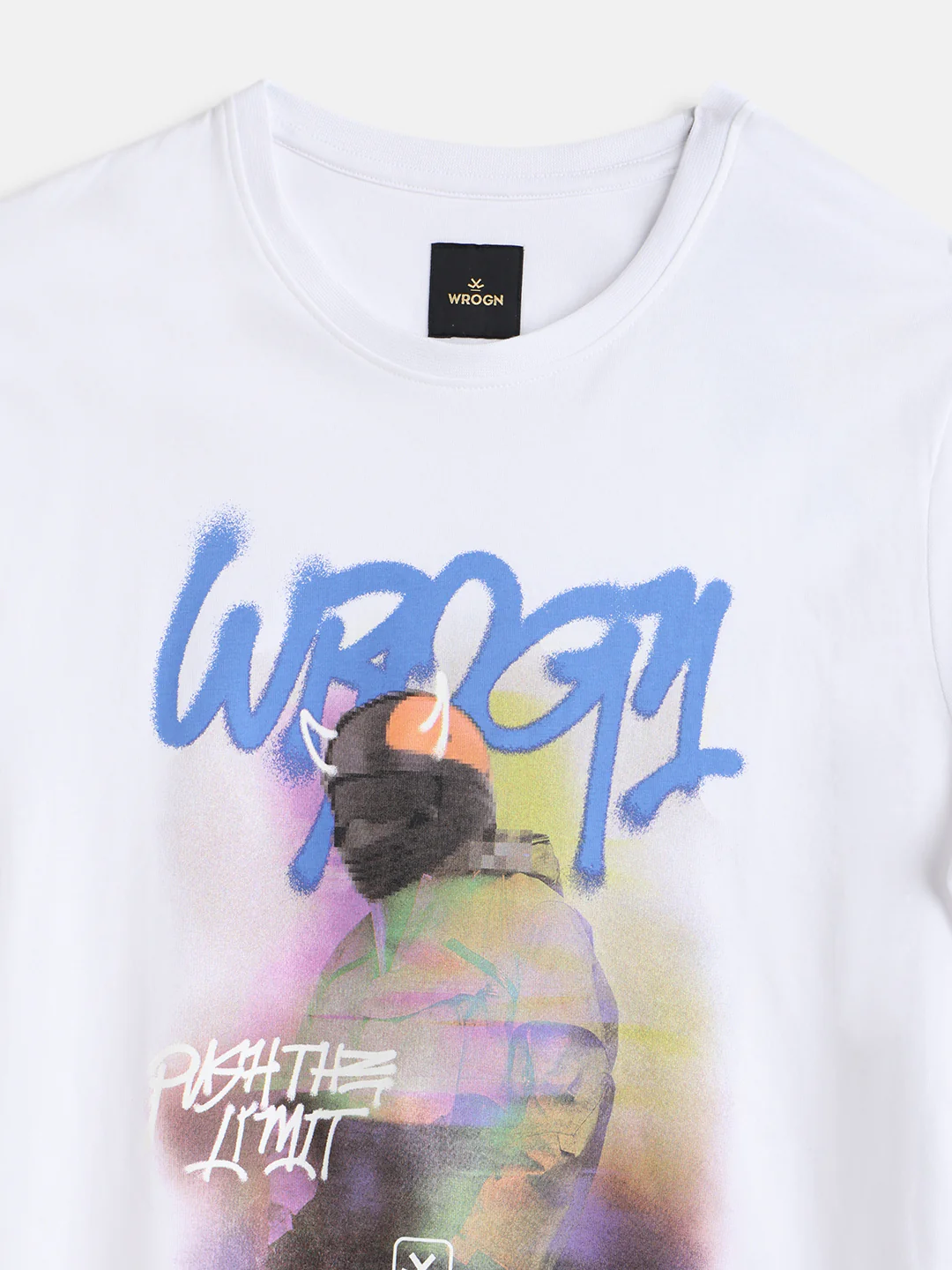 Graffiti Printed Slim Fit T-Shirt | White - Image 3