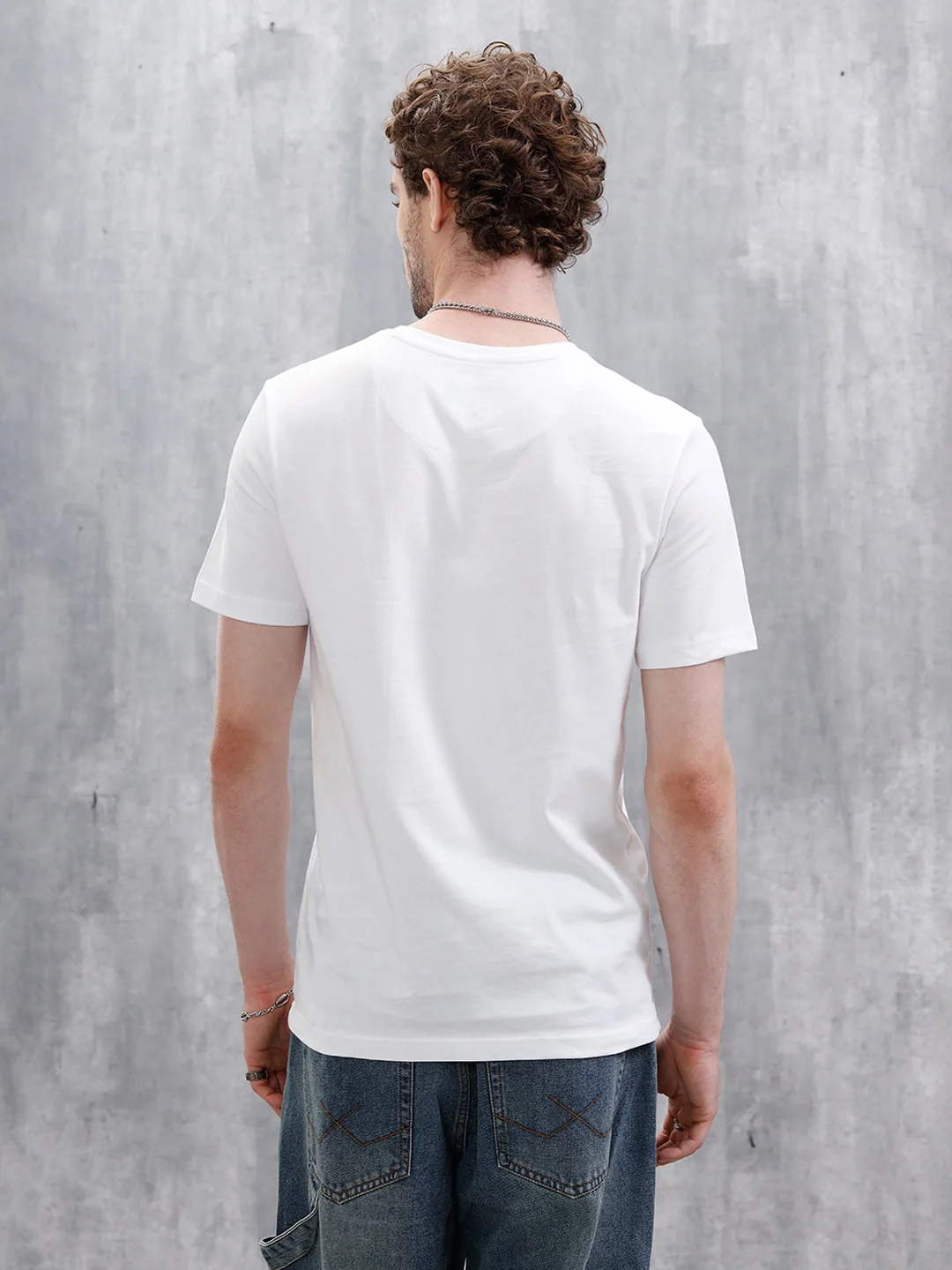 Graffiti Printed Slim Fit T-Shirt | White - Image 6