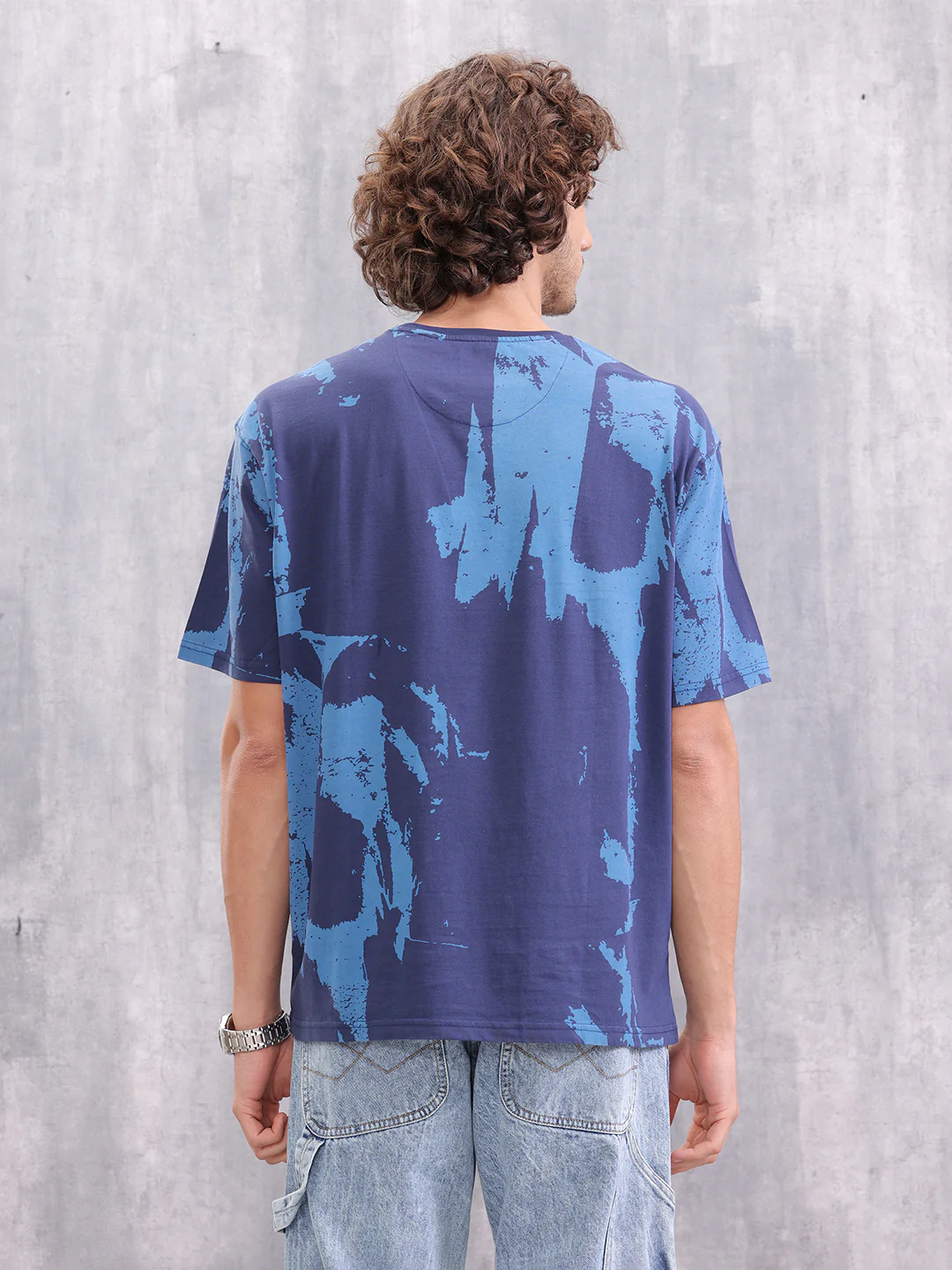 Graphic Aop Oversized T-Shirt  | Navy Blue - Image 3