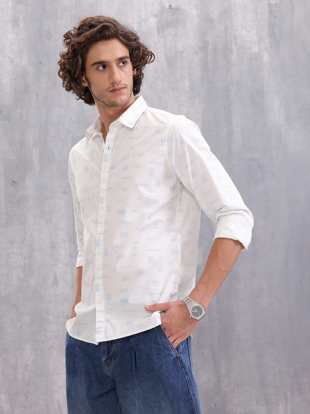 Graphic Aop Shirt | White - Image 4