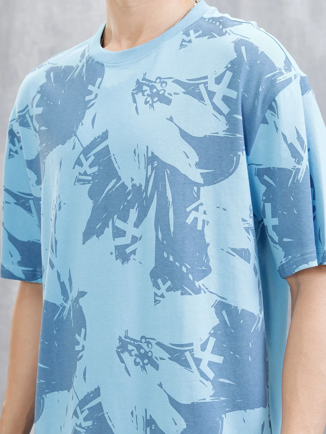 Graphic AOP T-Shirt | Blue - Image 5
