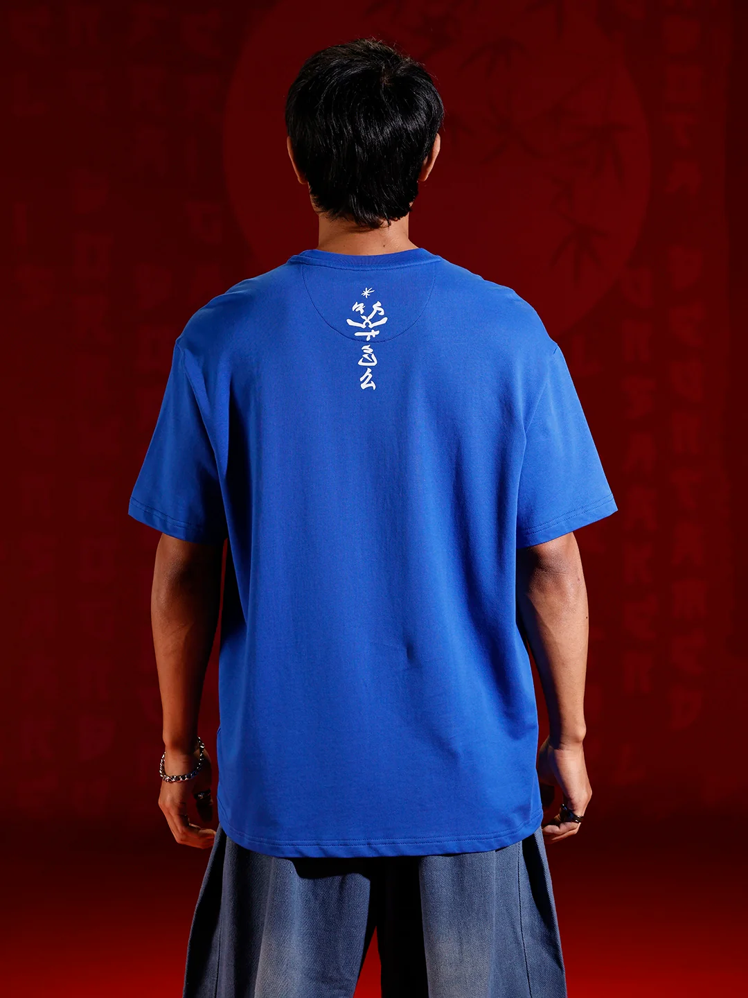 Graphic chest print T-shirt | Blue - Image 4