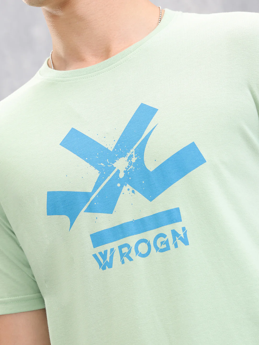 Graphic Logo Printed Regualr Fit T-shirt | Light Green - Image 4