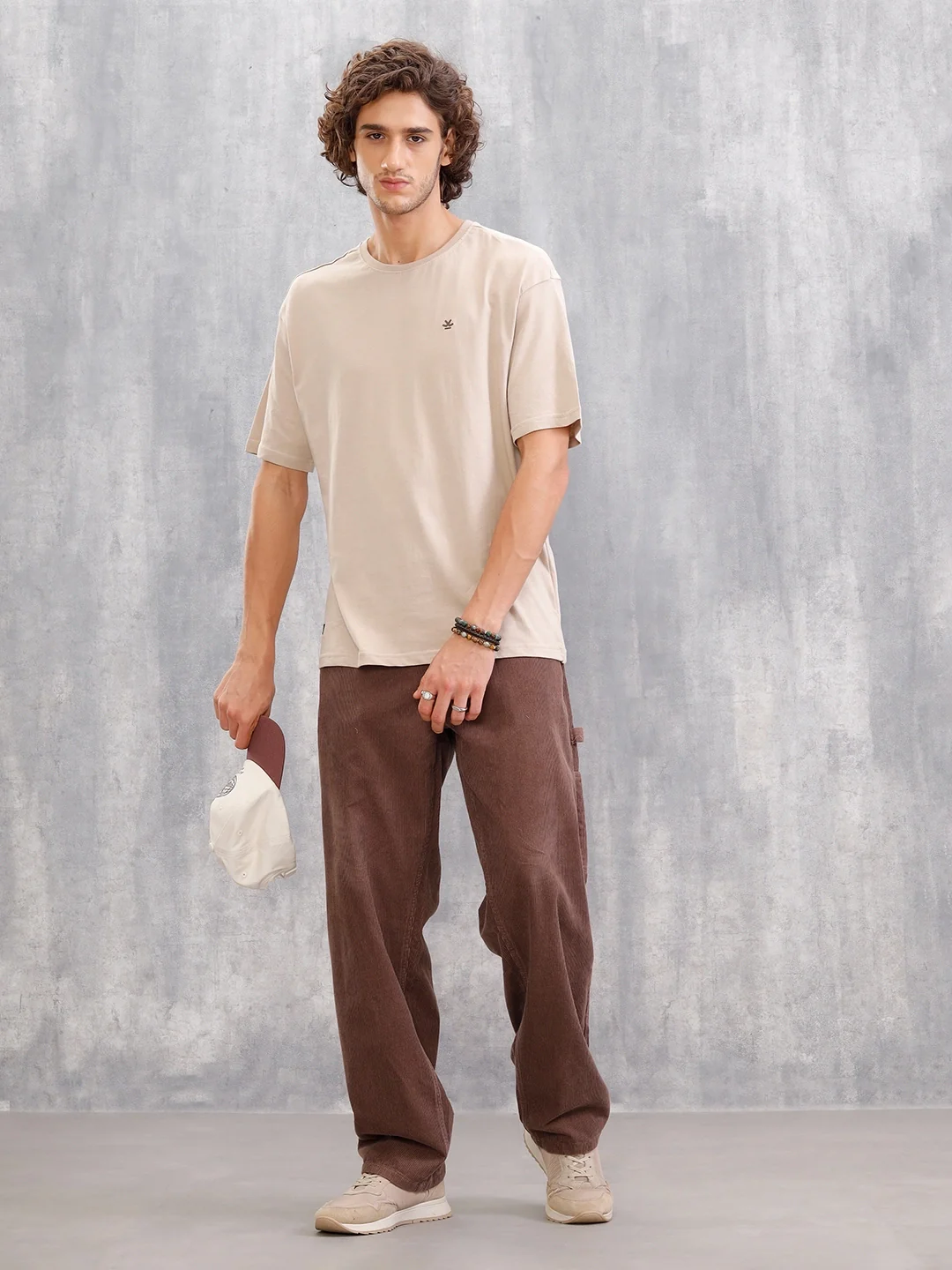 Graphic Oversized Back Printed T-Shirt | Beige - Image 2