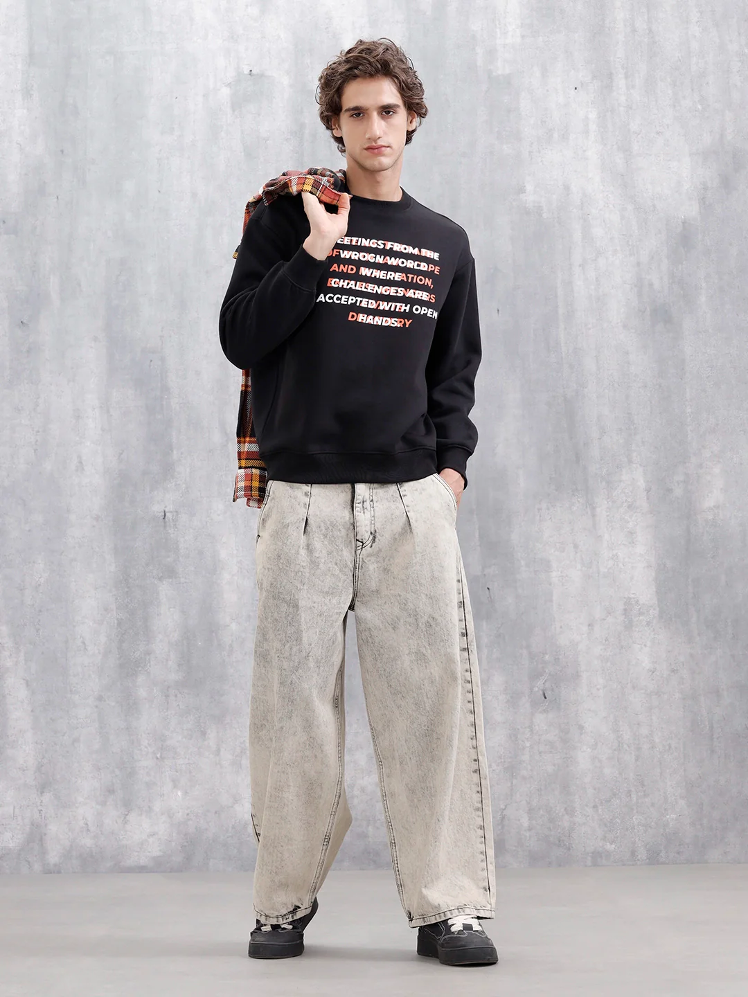 Graphic Printed Casual Sweatshirt For Men | Black - Image 2