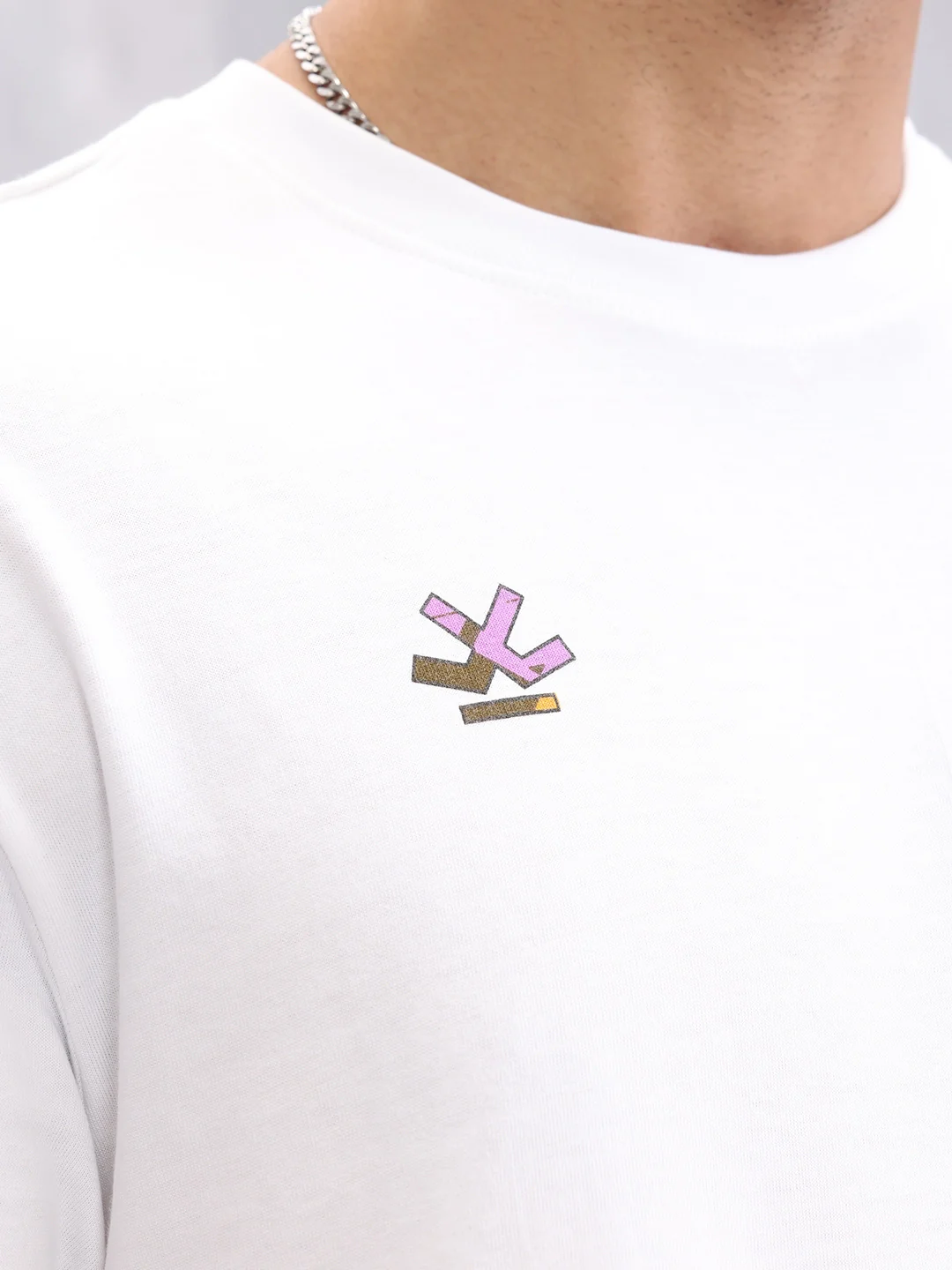 Graphic Printed Oversized Fit T-shirt | White - Image 5