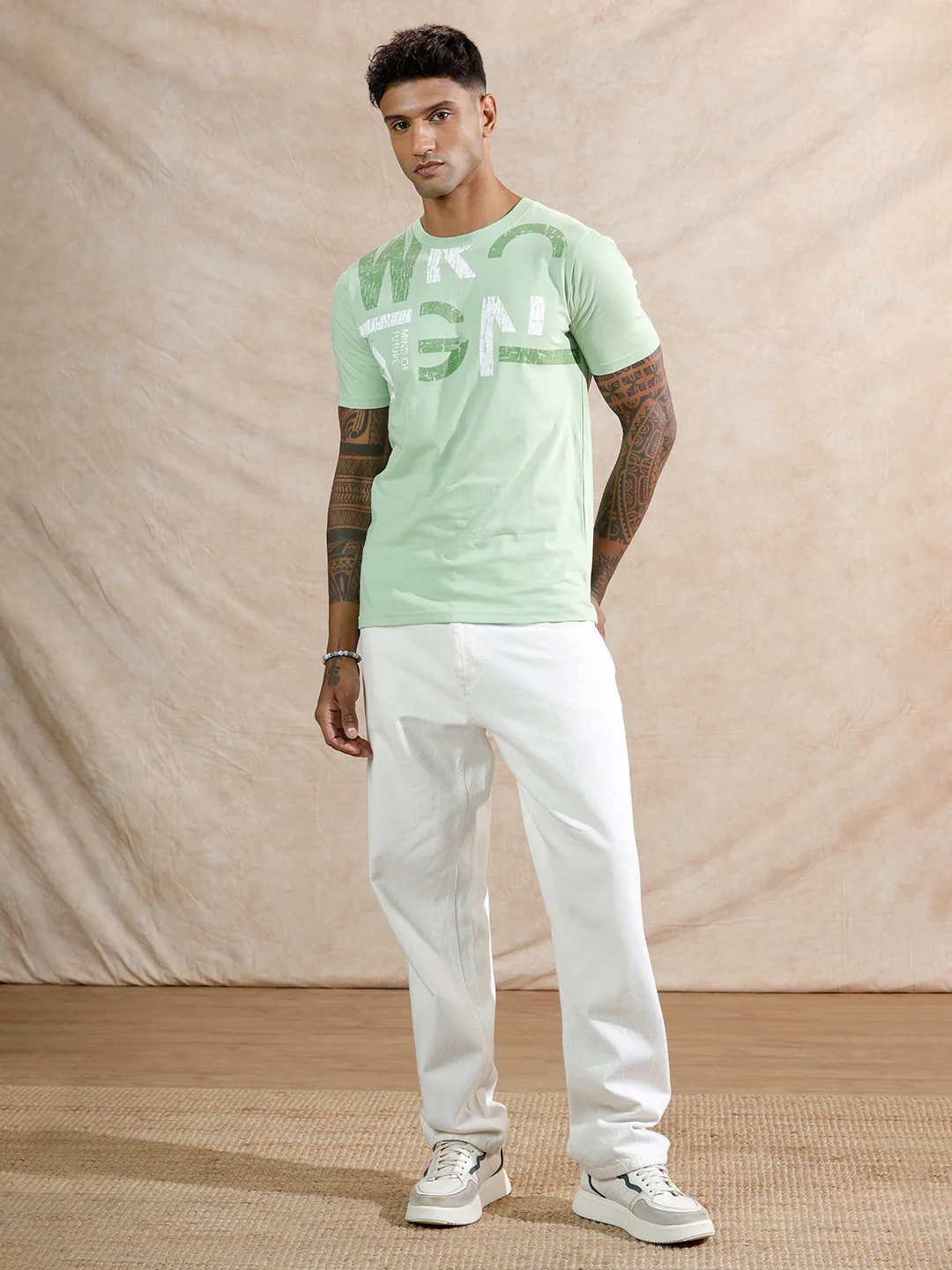 Graphic Slim Fit T-Shirt | Light Green - Image 2