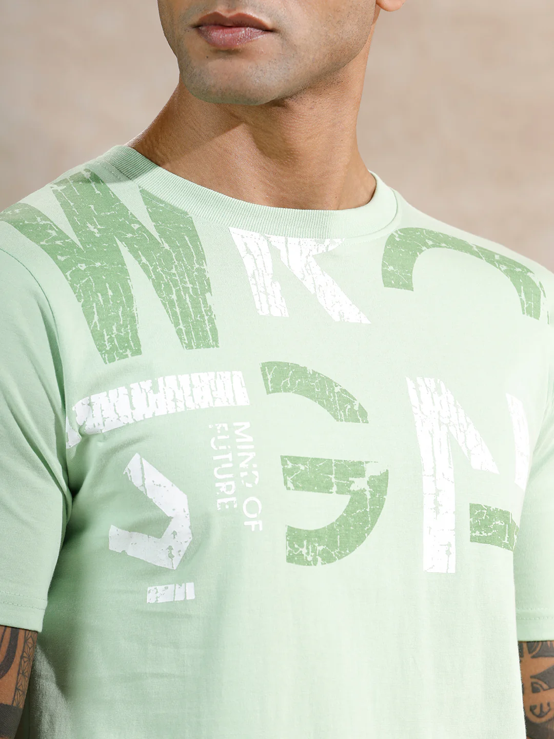 Graphic Slim Fit T-Shirt | Light Green - Image 5