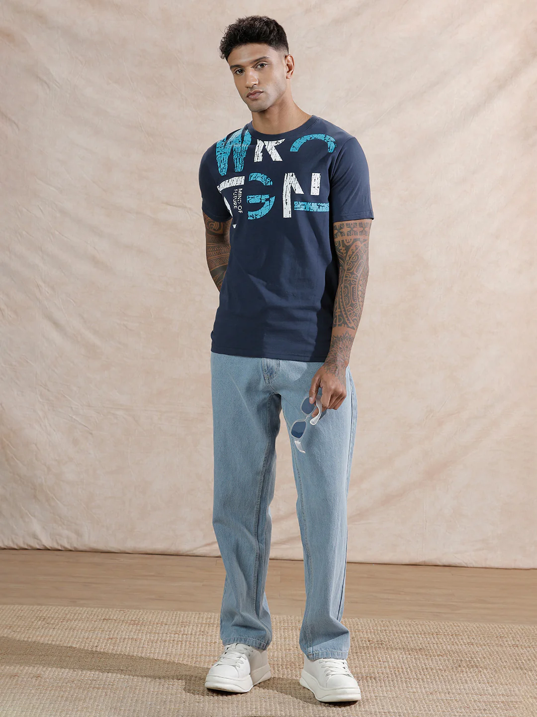 Graphic Slim Fit T-Shirt  | Navy Blue - Image 2