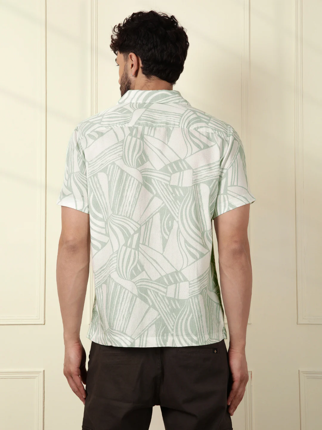 Textured Patterns AOP Shirt | Light Green - Image 3