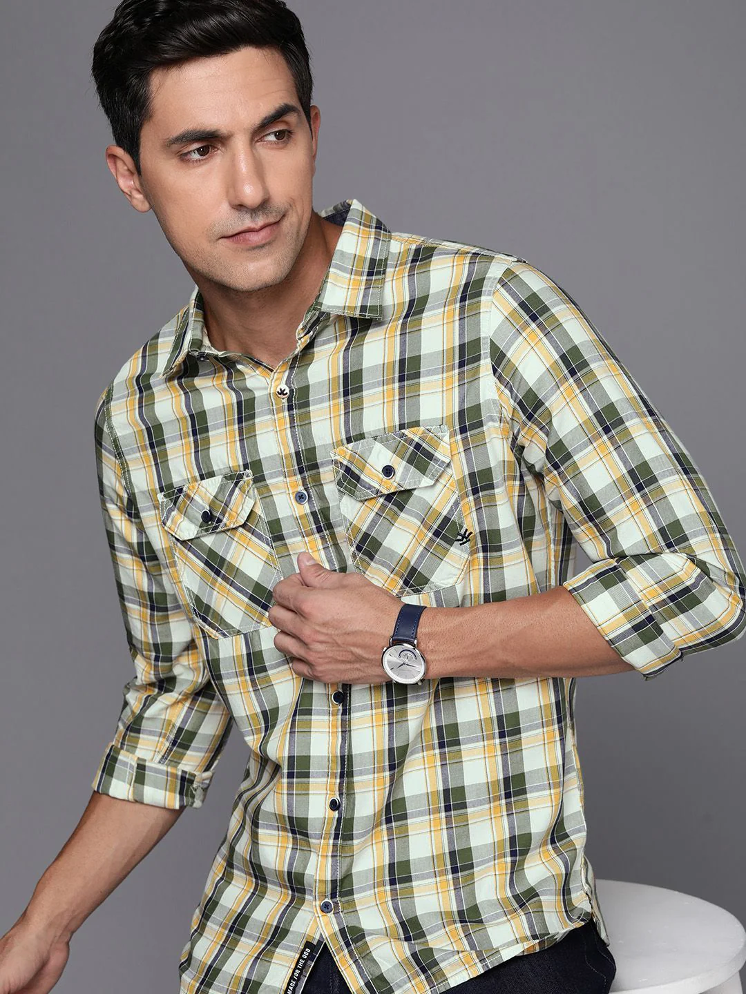 Green & Yellow Checked Shirt - Image 2