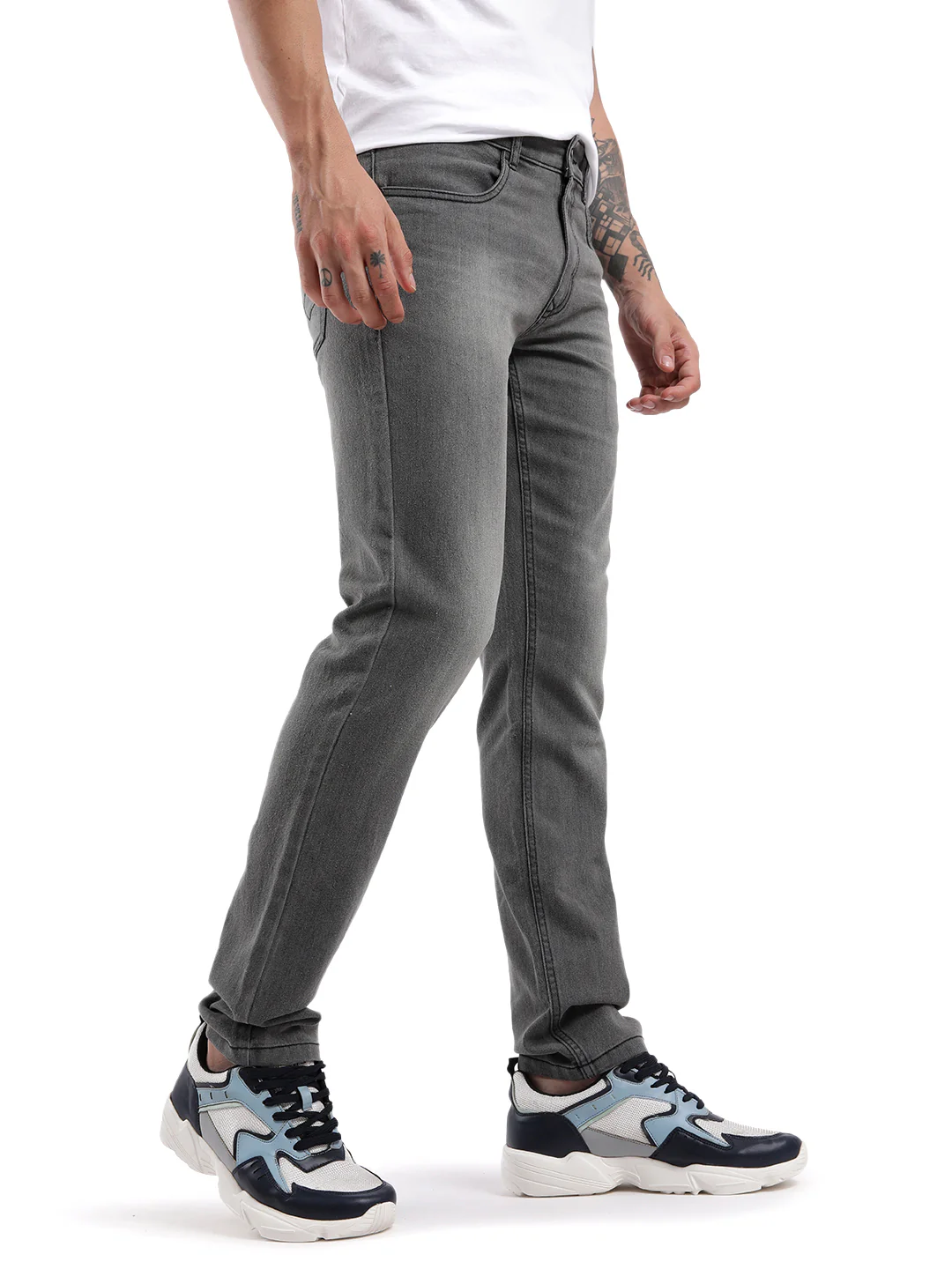 Grey Blend Casual Jeans - Image 4