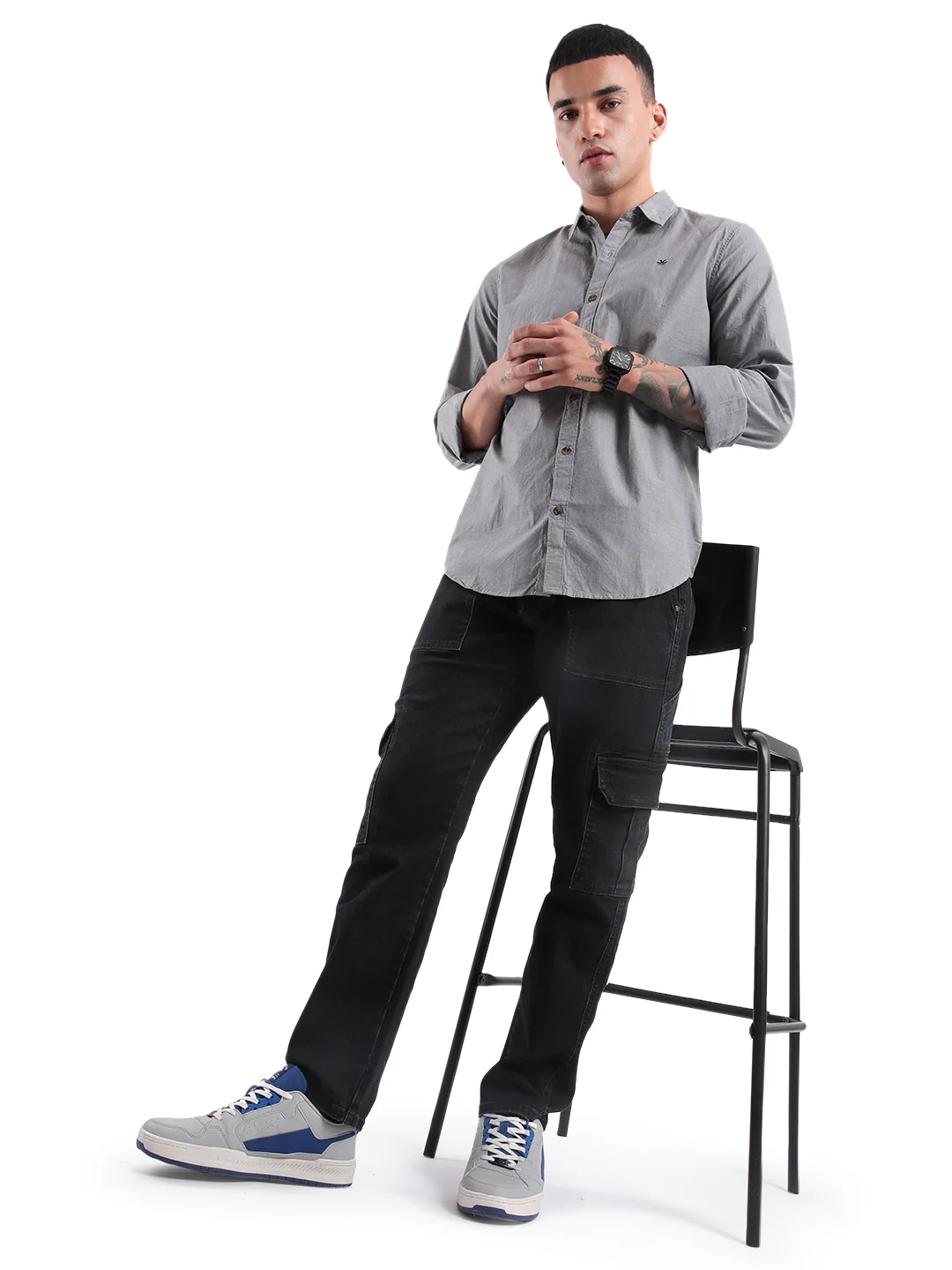 Grey Desire Spread Collar Shirt - Image 2