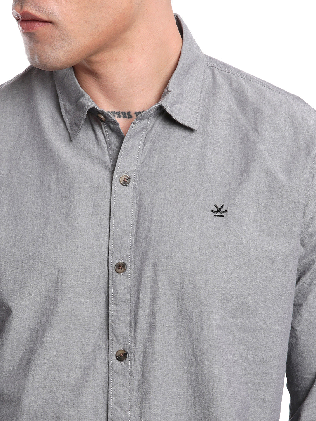 Grey Desire Spread Collar Shirt - Image 5
