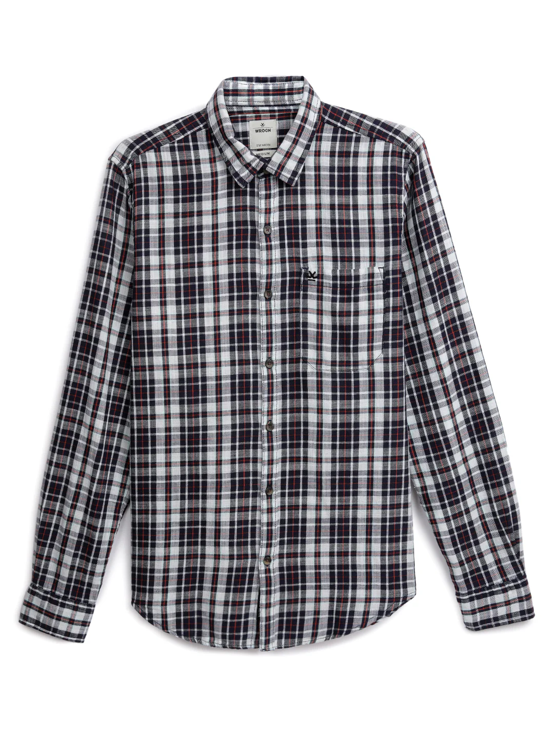 Grey Navy Casual Checked Shirt - Image 6