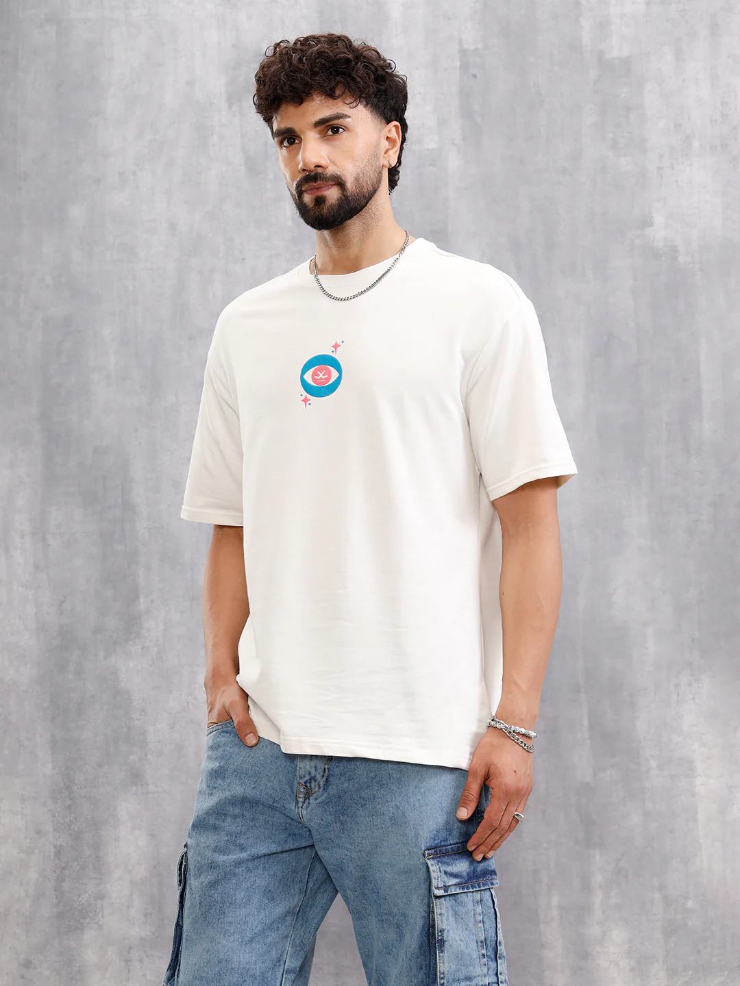 Grow Together Zen Inspired Oversized Back Print Crew Neck T-Shirt  | Off White - Image 5