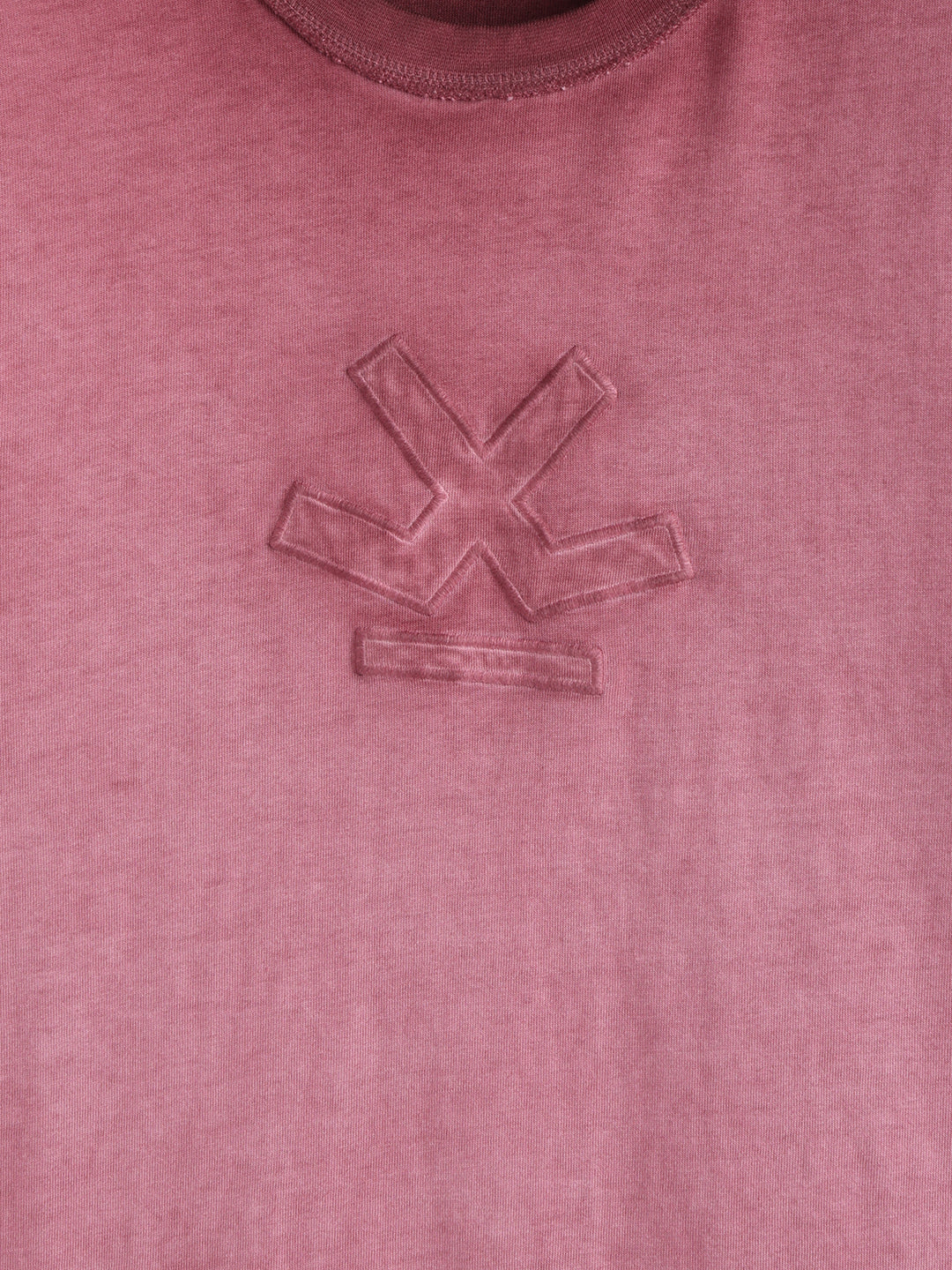 Grunge Pigment Washed T-Shirt With Logo Appliqué On Chest | Maroon - Image 10