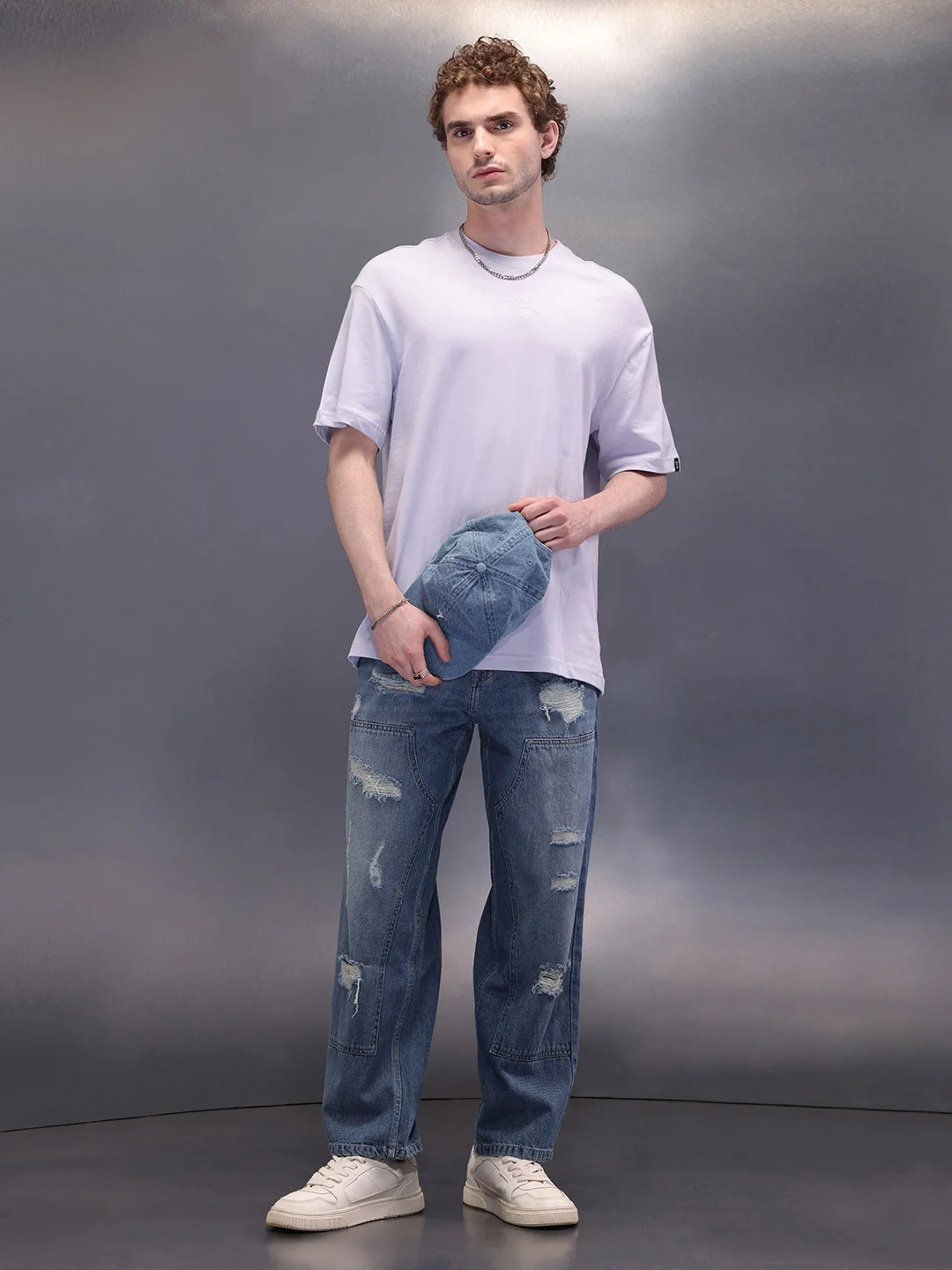 Heave Distress Loose Fit Jeans | Blue - Image 2