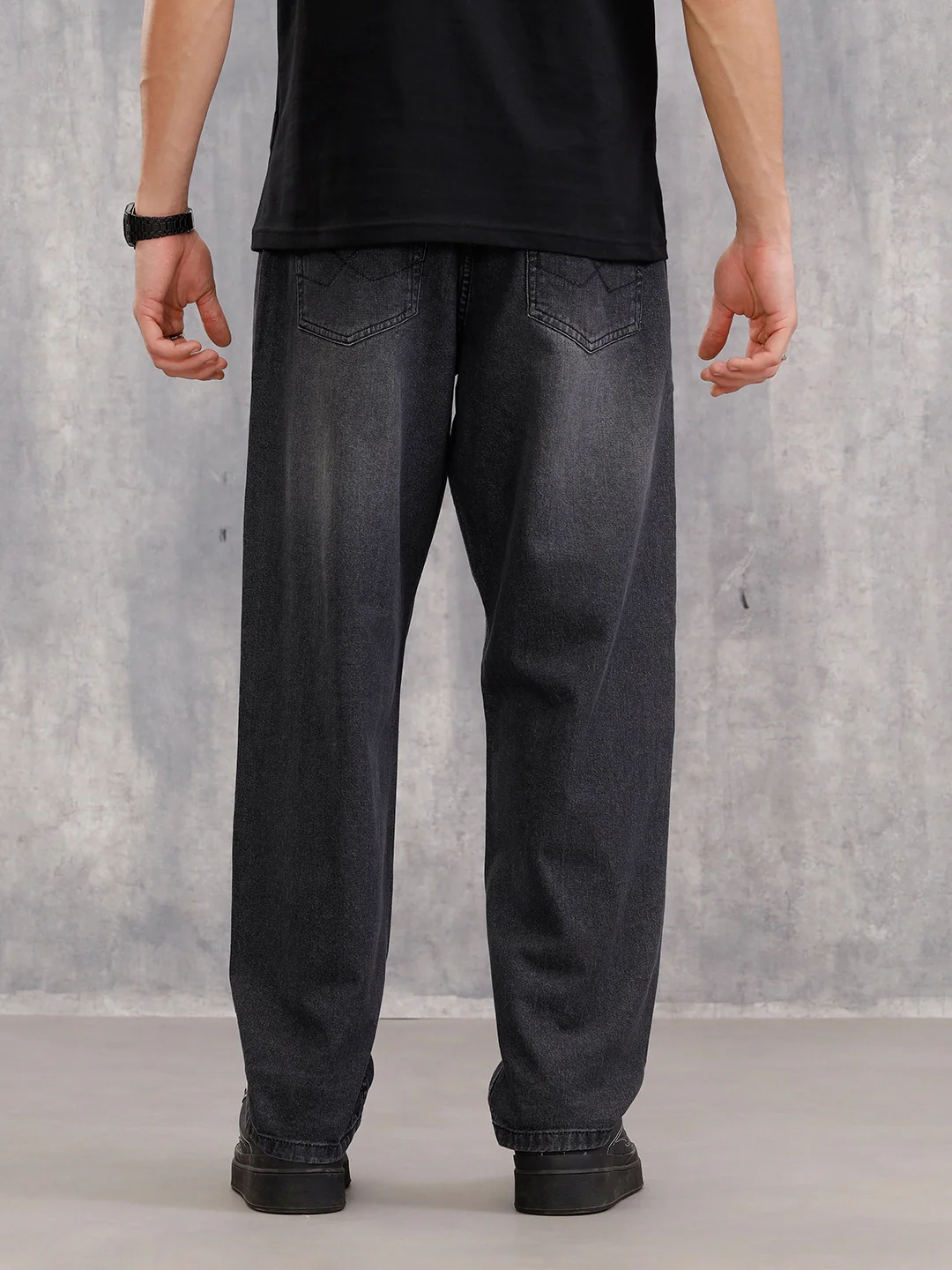 Heavy Distressed Loose Fit Denim I Grey - Image 3