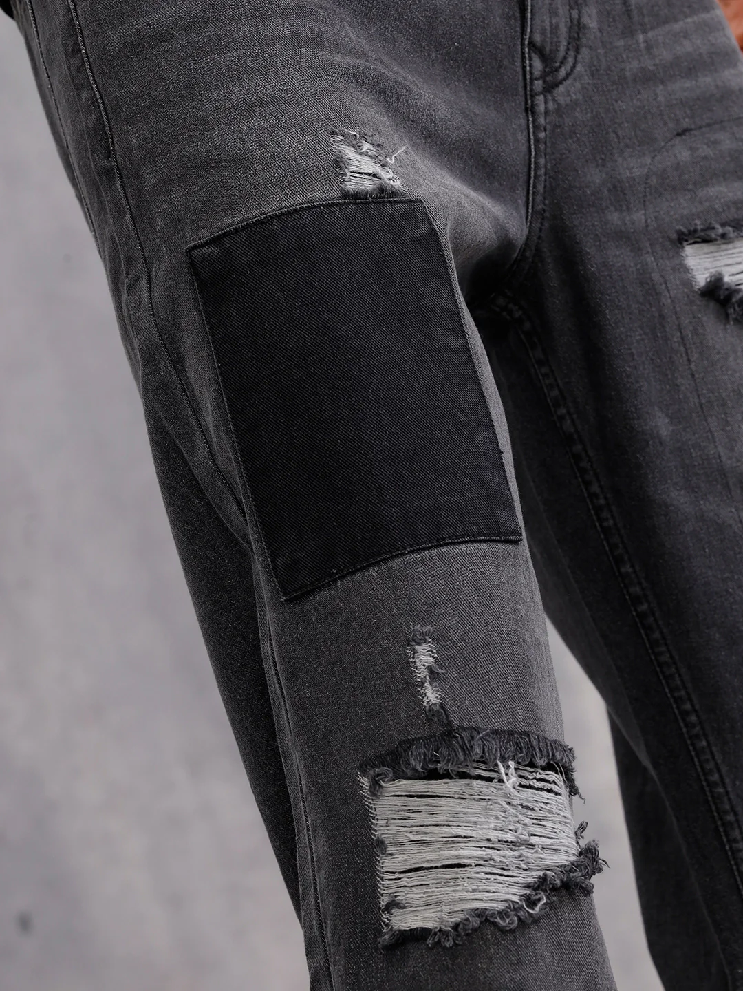 Heavy Distressed Loose Fit Denim I Grey - Image 5