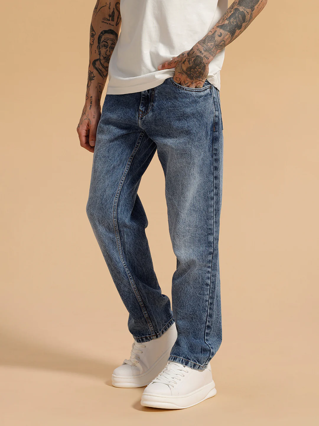 Heavy Fade Anti Fit Jeans | Blue - Image 4